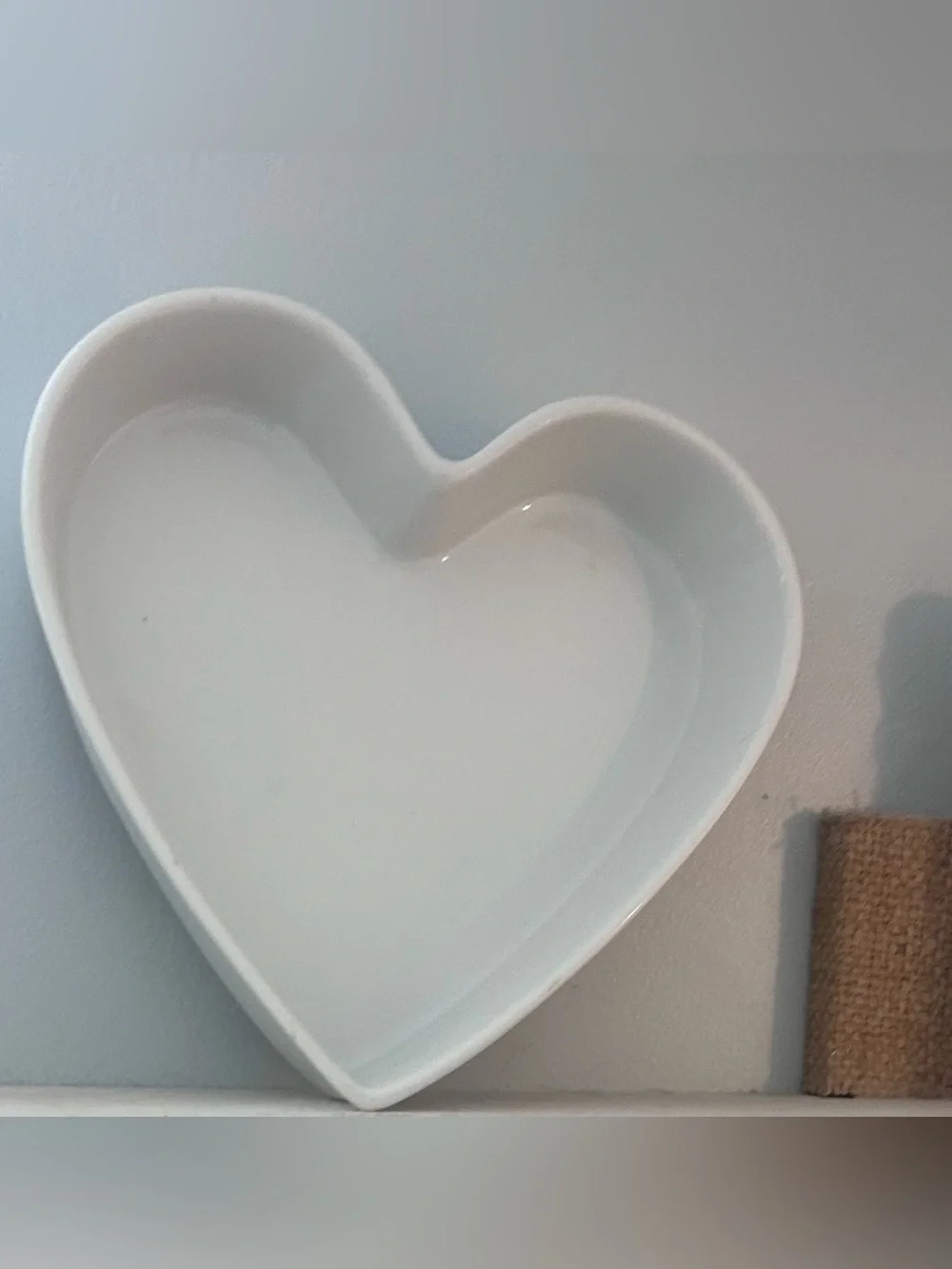 Pier 1 White Heart-Shaped Ceramic Dish